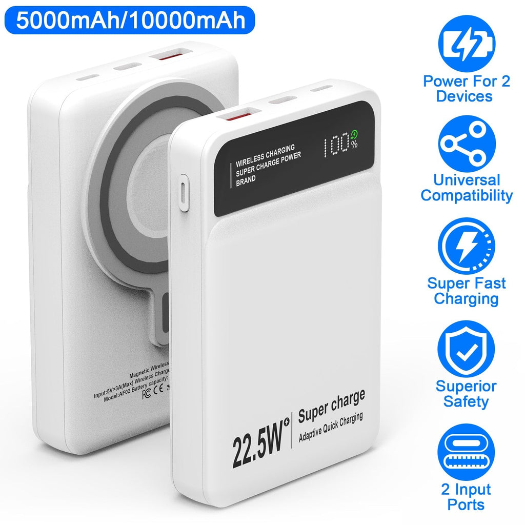 5000mAh Magsafe 3 In 1 Portable Charger PD22.5W Magnetic Fast Charger Fast Charging Power Bank Fit For IOS Phone 15/14 Samsung Galaxy S24 And More