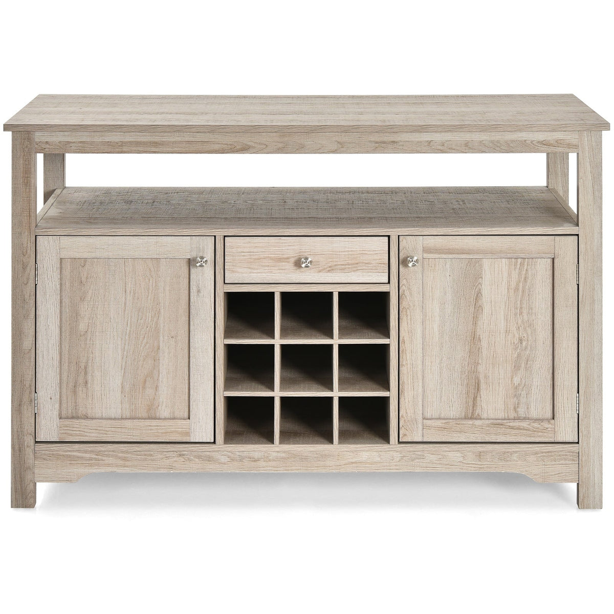 Server Buffet Sideboard With Wine Rack and Open Shelf