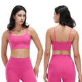 Women Strap Sport Bras Padded StrappyÊCrop Square Neck Low Impact Bras SexyÊFitnessÊTank Tops with Removable Pads Flat Straps for Gym Yoga Workout Run