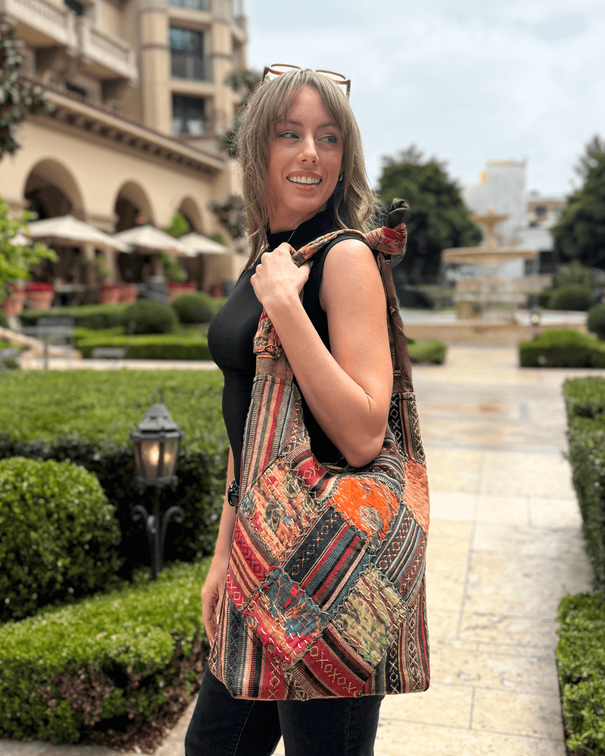 Kathmandu Collection Quilted Patchwork Hobo Bag