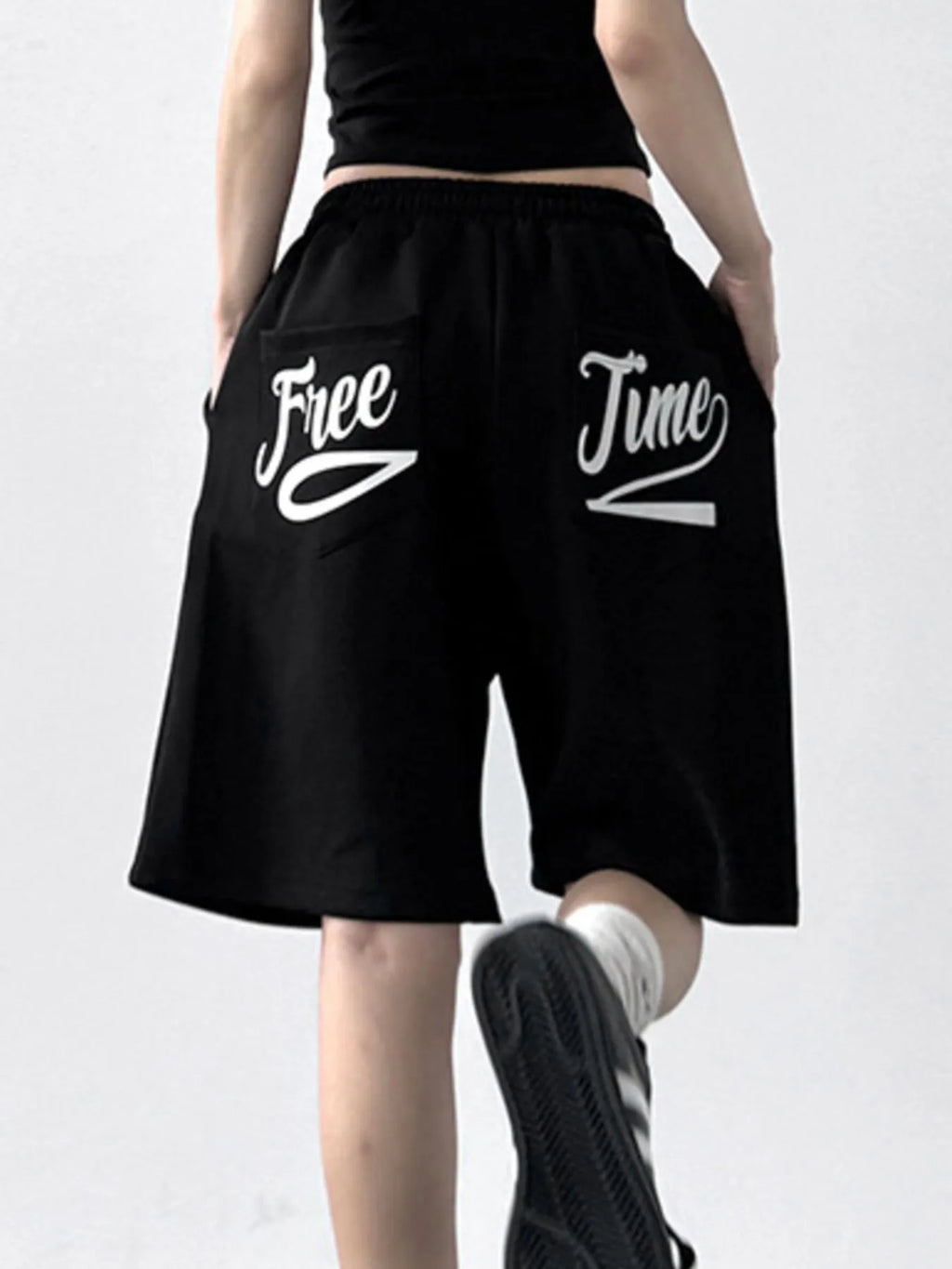 Drawstring Wide Leg Shorts