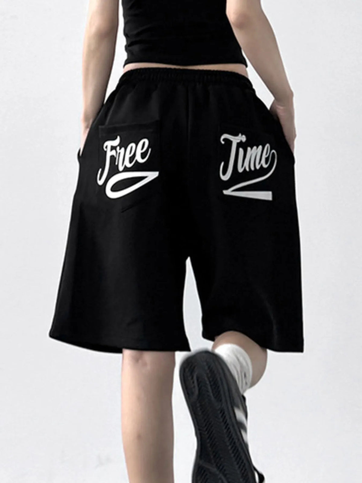 Drawstring Wide Leg Shorts