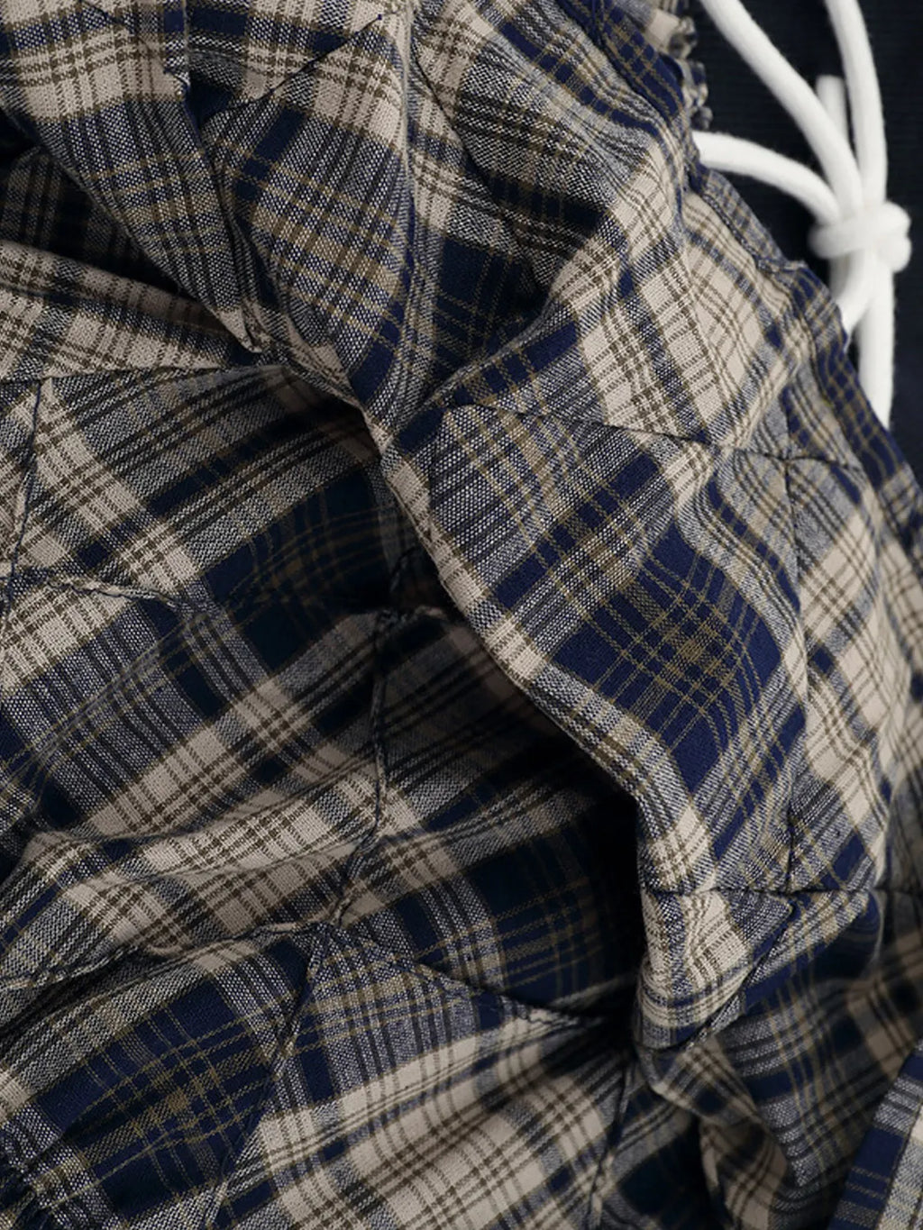 Drawstring Plaid Skort