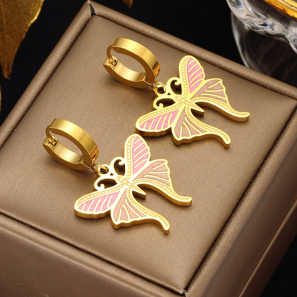 Colorful Butterfly Diamond Ear Hanging