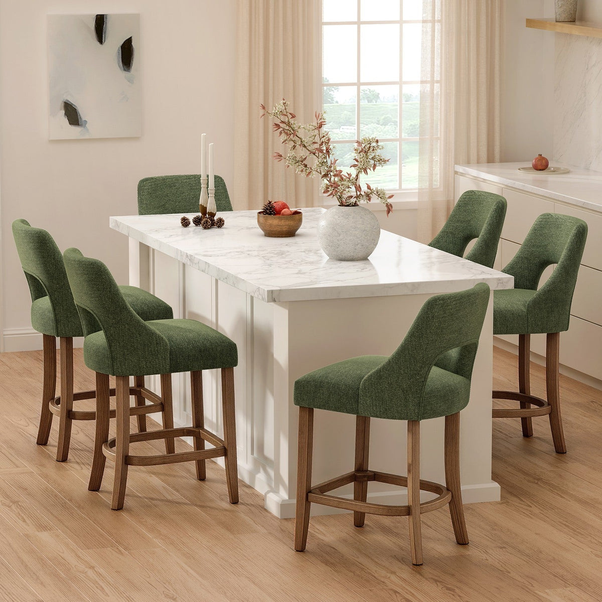 Counter Height Bar Stools Set of 2 with Cutout Back