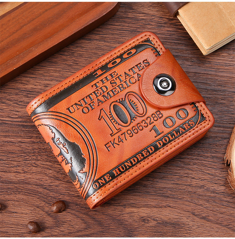 Personalized Men's Bifold Wallet Buckle Closure