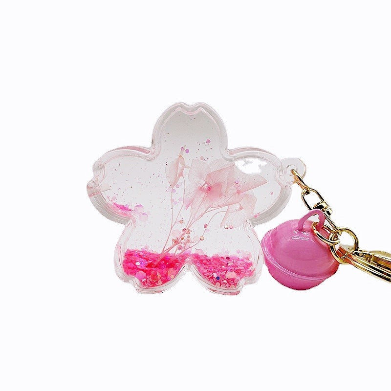 Acrylic Dried Flower Oil Keychain