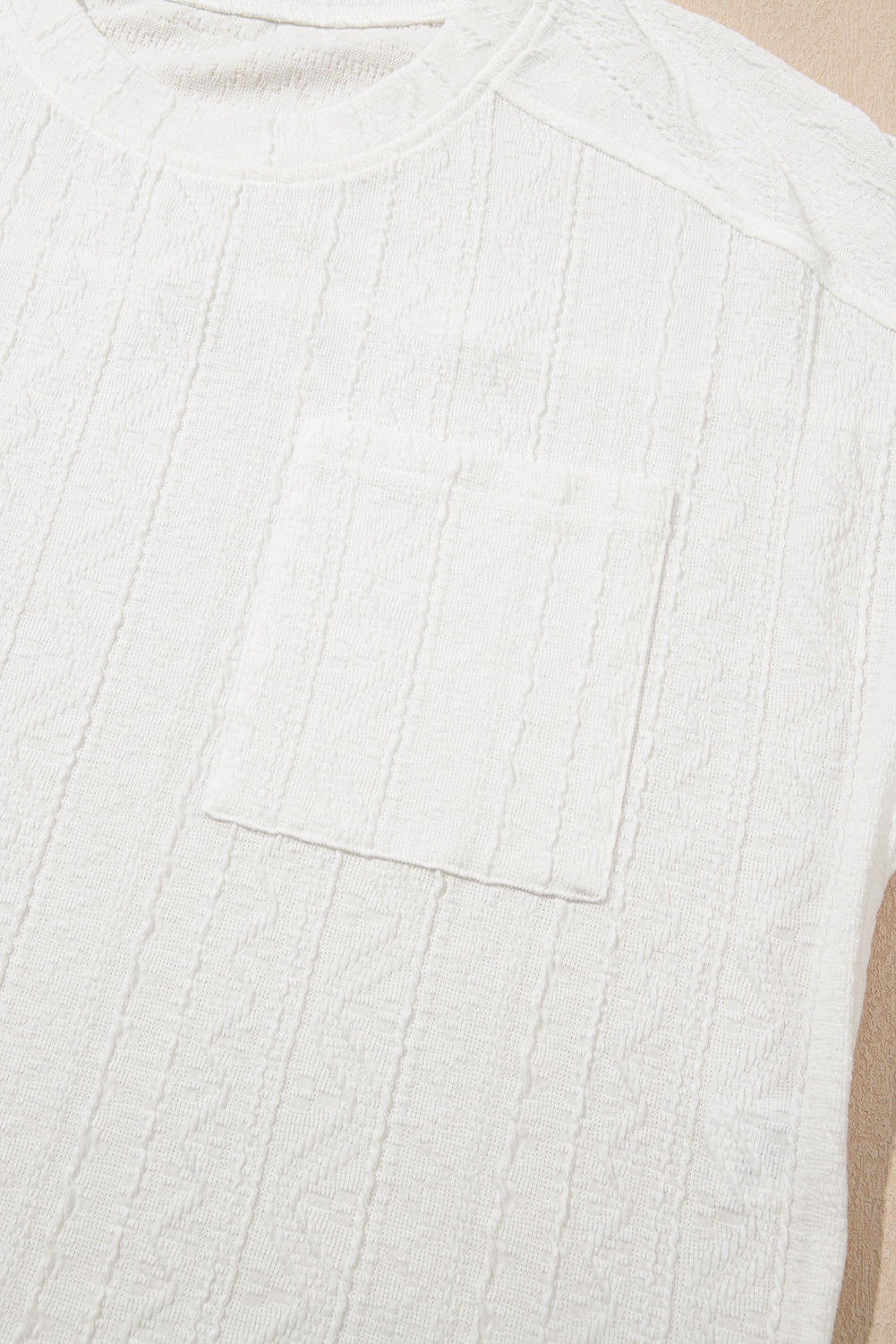Texture Short Sleeve Top and Shorts Set
