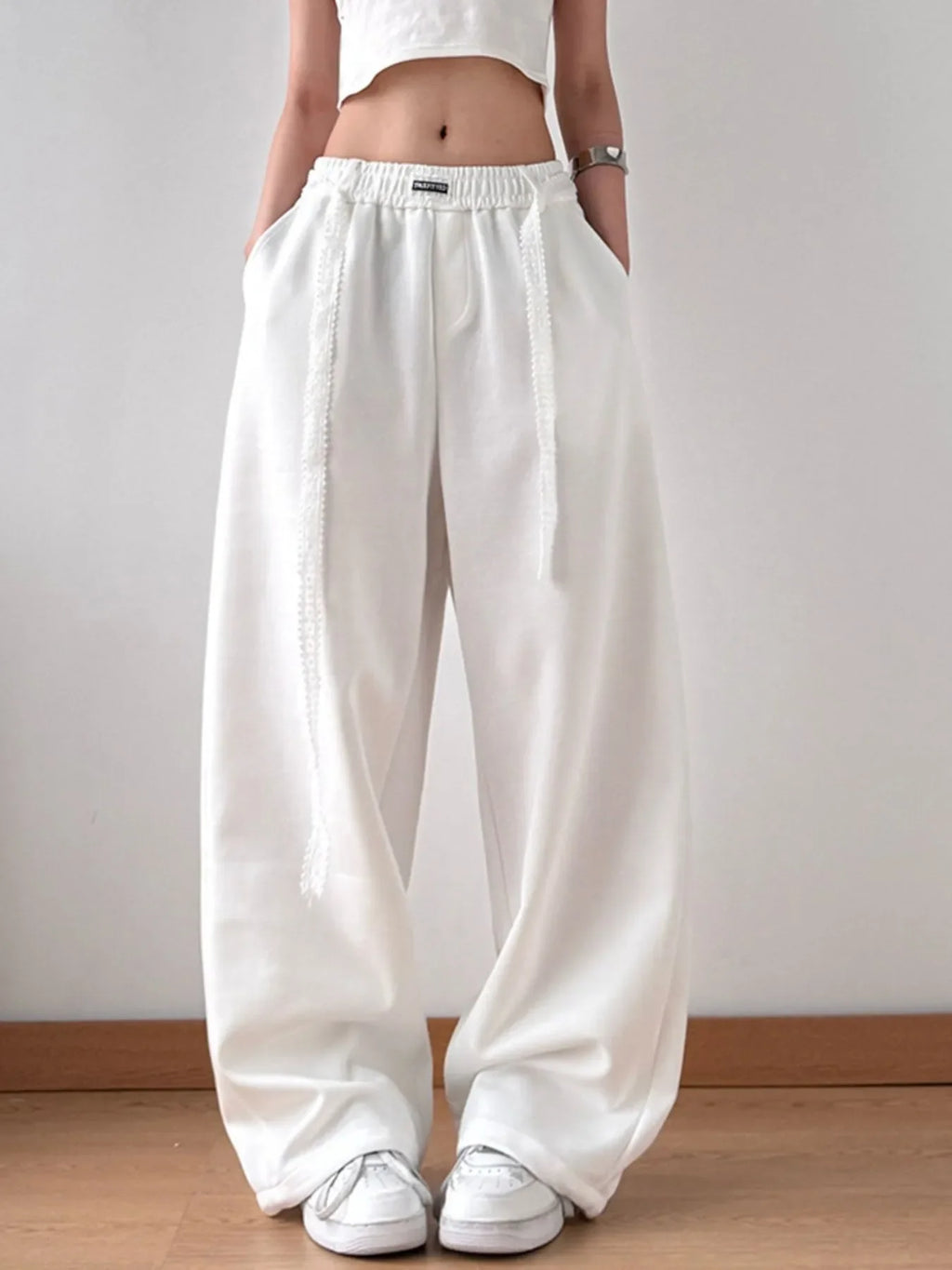 Elastic Waist Wide Leg Pants