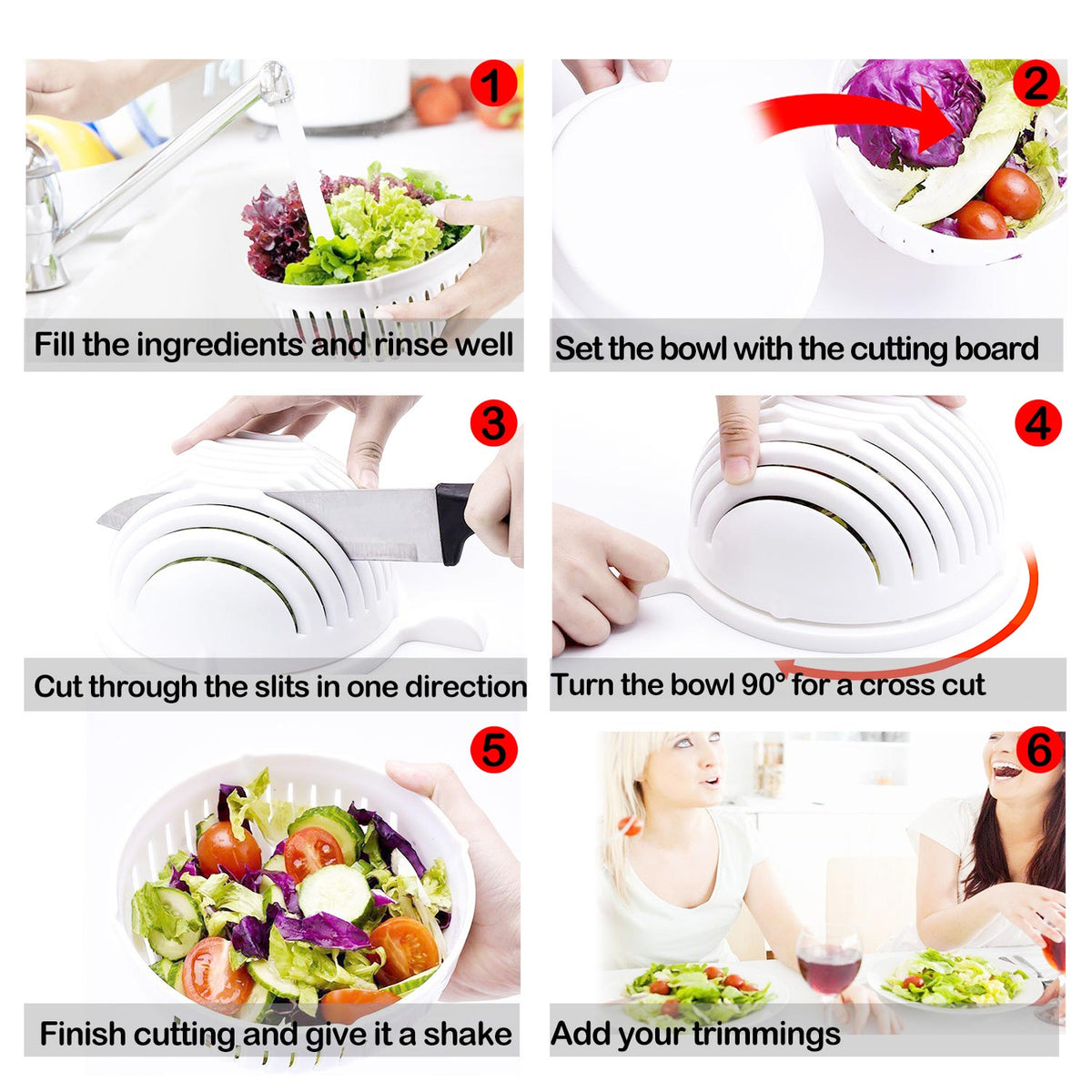 Fast Salad Maker Cutter Bowl