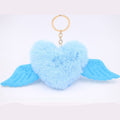 Heart Wool Ball Keychain Pendant