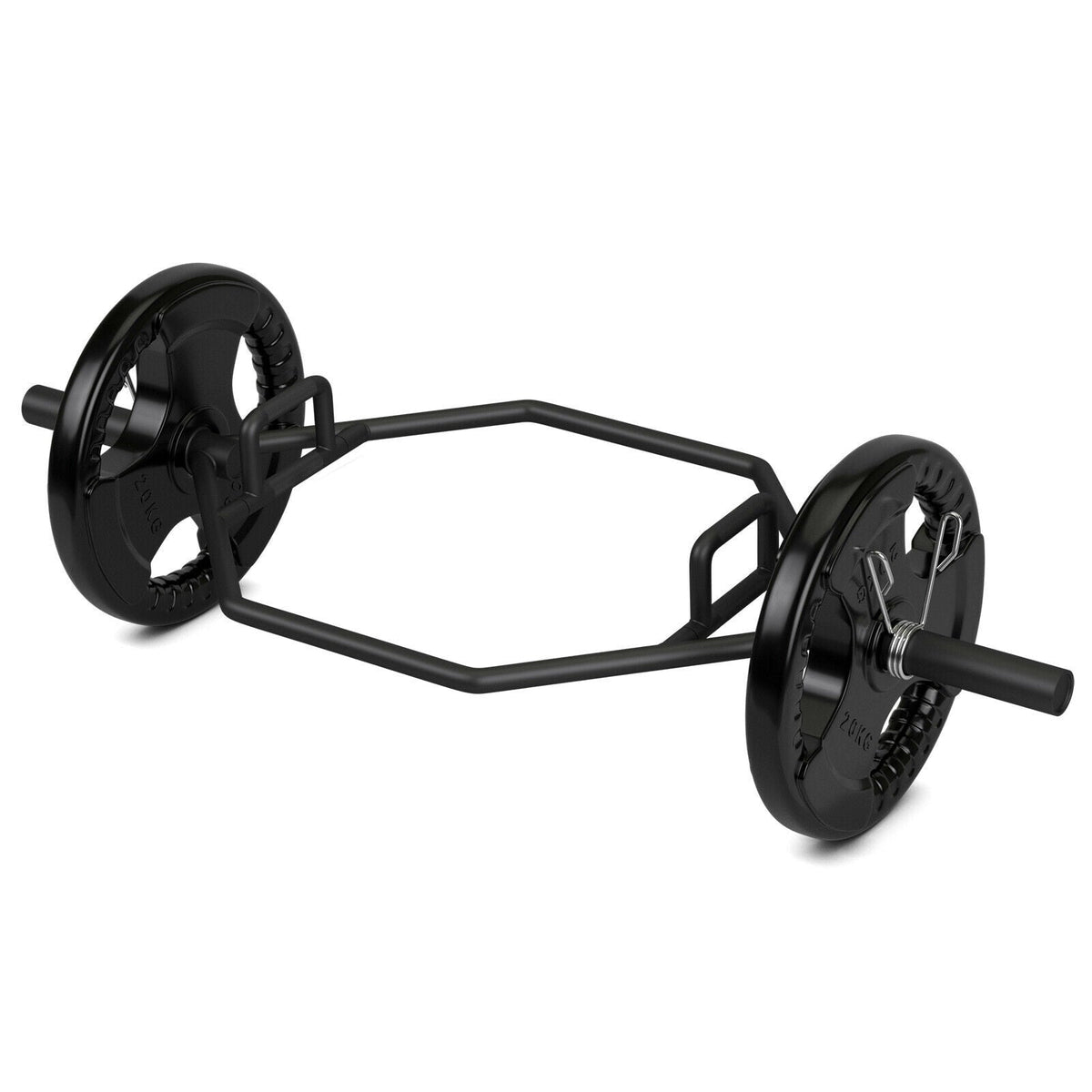 56 Inch Olympic Hexagon Deadlift Trap Bar with Folding Grips Powerlifting