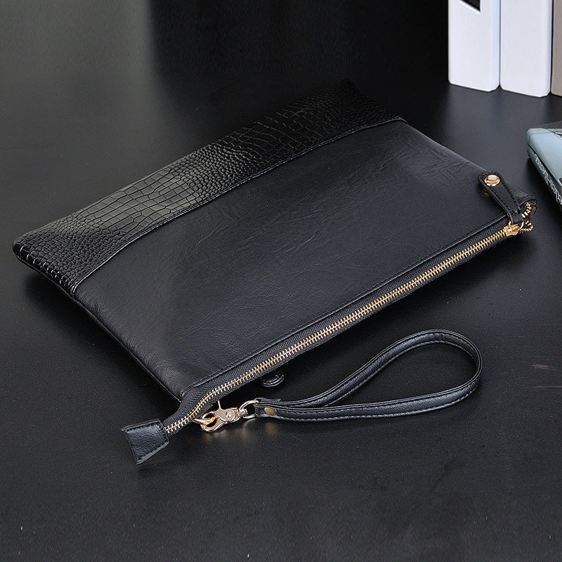 Men's Crocodile Pattern Crossbody Clutch