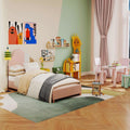 2-in-1 Kids Furniture Set: Twin Bed Frame & 3-Piece Activity Play Table and Chair Set