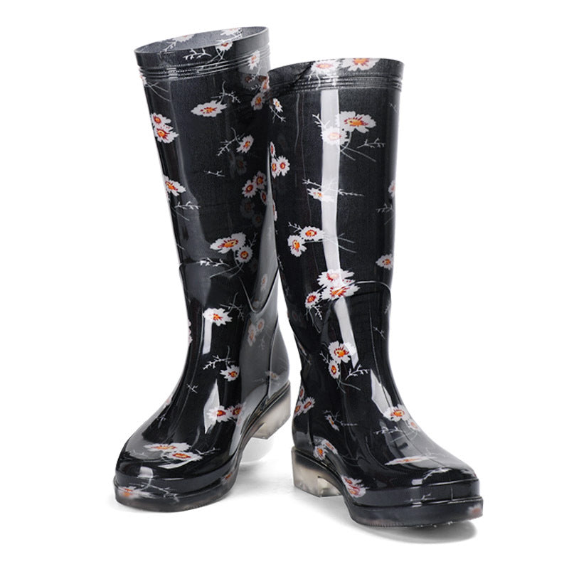 Women's Printed High Rubber Boots