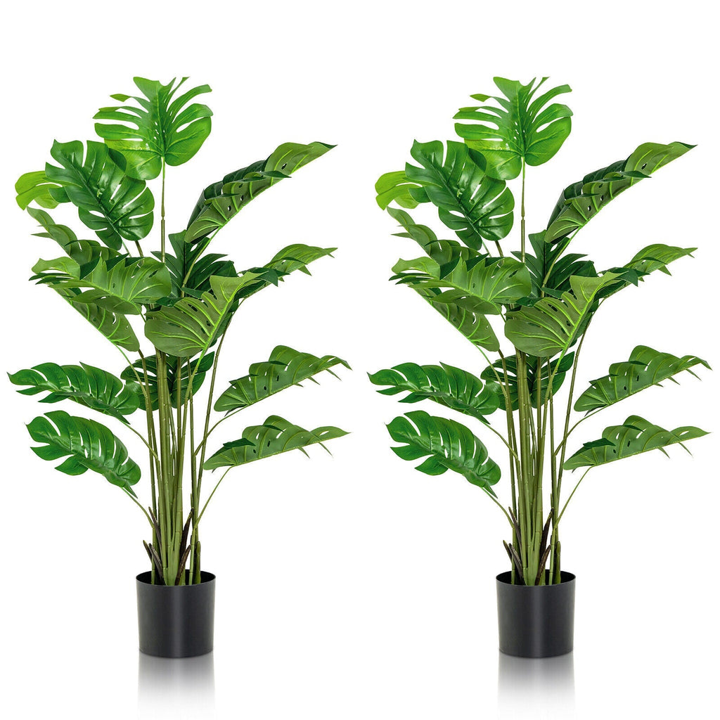 2 Pieces 5 Feet Artificial Monstera Tree Set