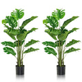 2 Pieces 5 Feet Artificial Monstera Tree Set