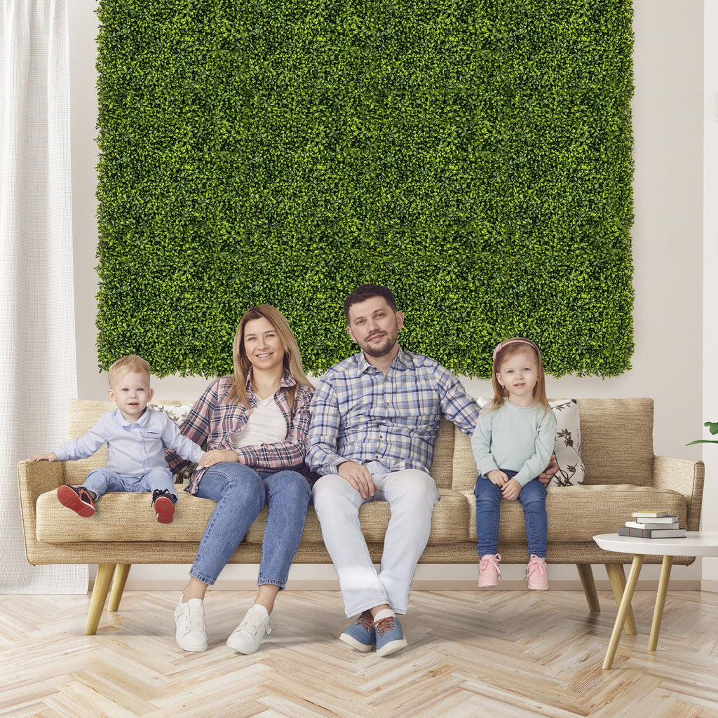 12-Pieces 20 Inch x 20 Inch Artificial Hedge Boxwood Panels