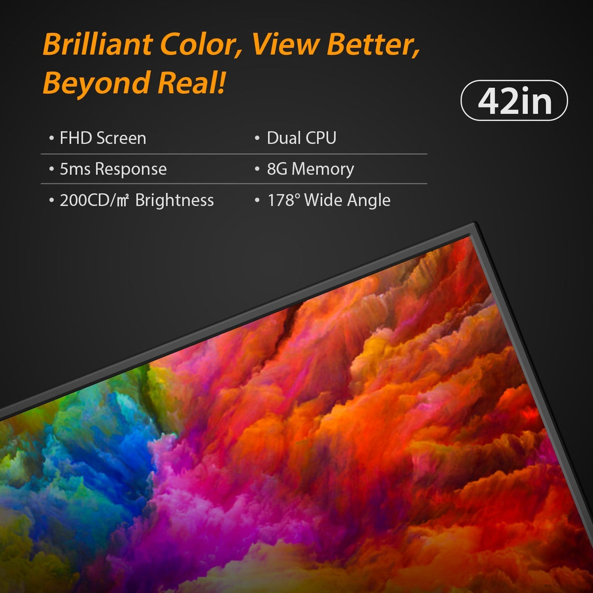42In LED Smart TV 16:9 High Definition Television Internet TV with LED Backlit