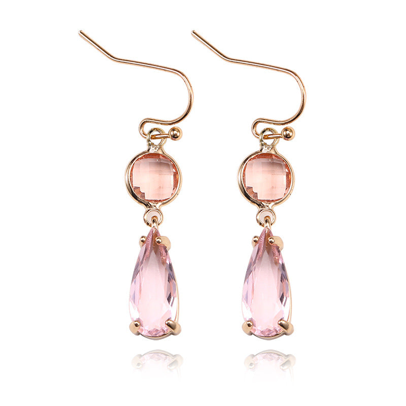 Copper Edging Multicolor Glass Crystal Earrings