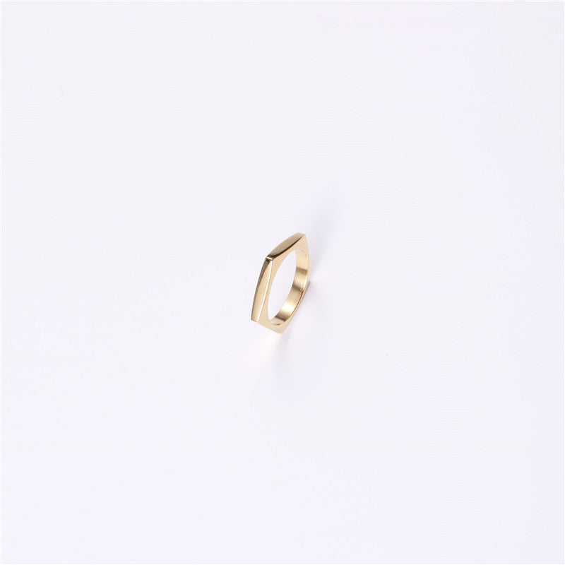18K Gold Plated Simple Cold Style Celebrity Ring