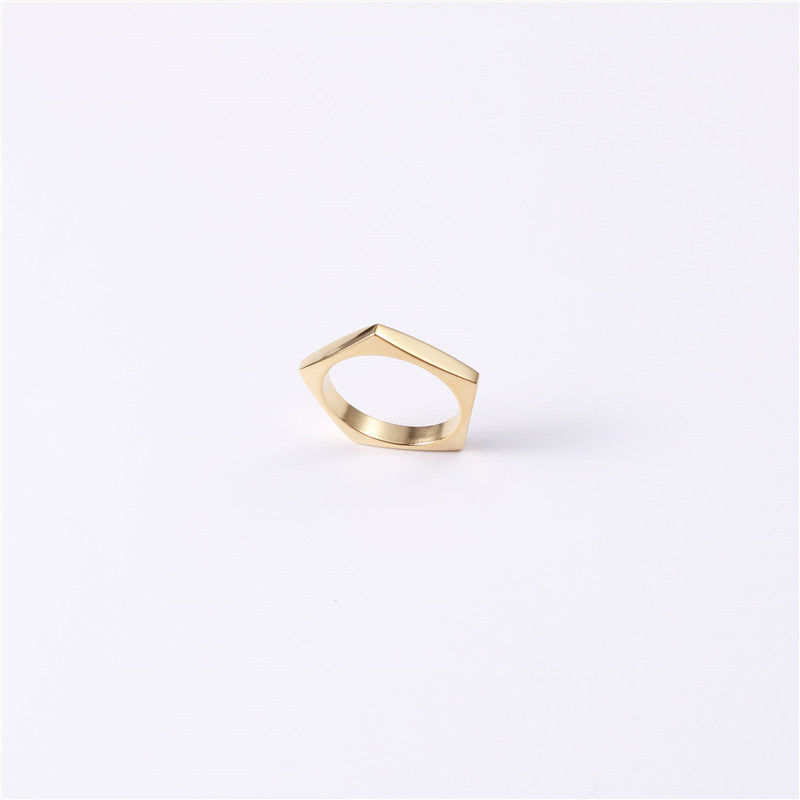 18K Gold Plated Simple Cold Style Celebrity Ring