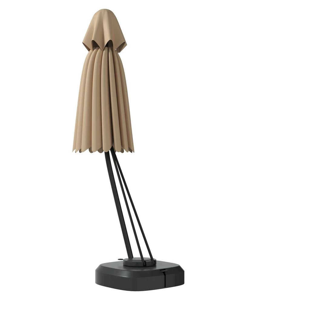 11 Feet Outdoor Cantilever Hanging Umbrella with Base and Wheels