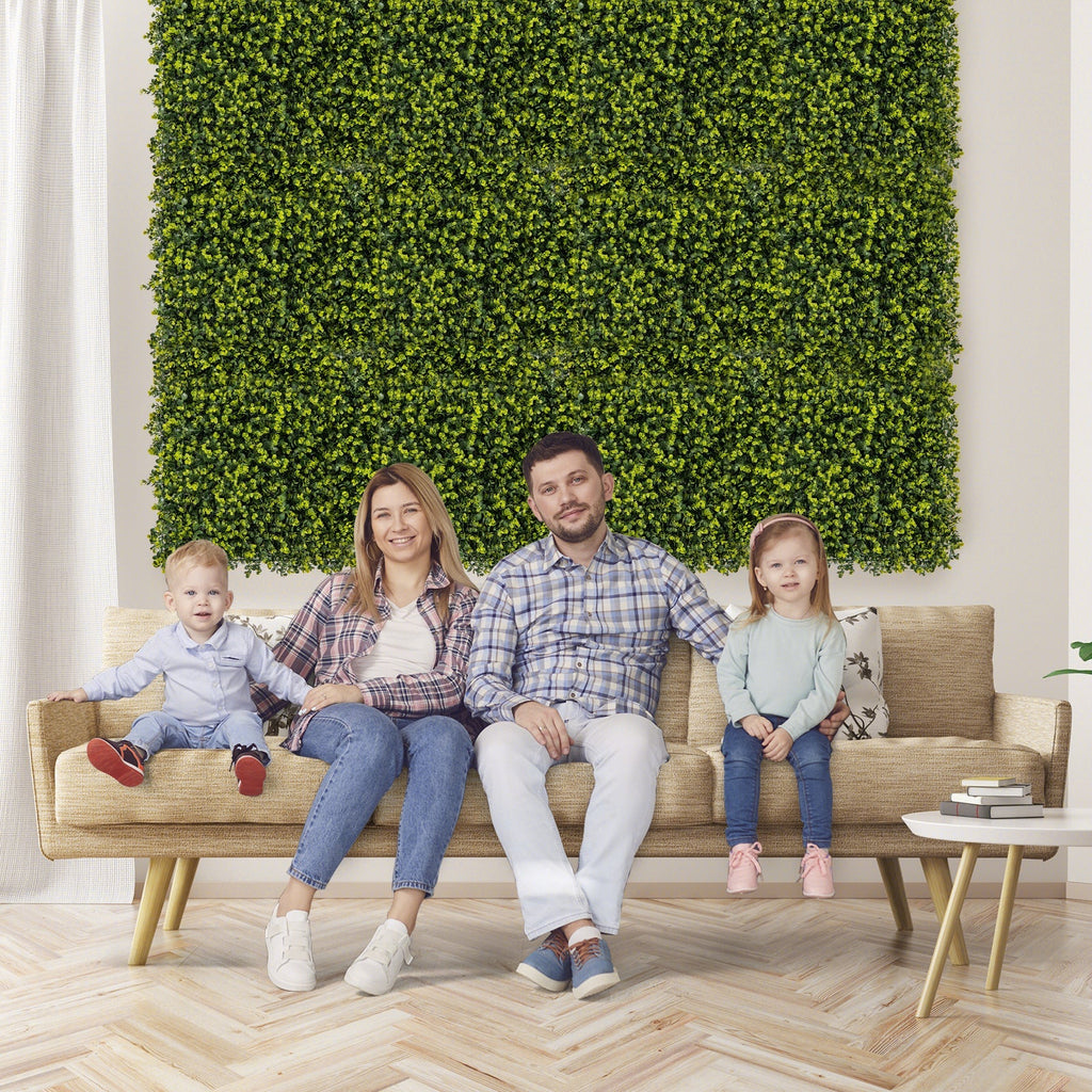 12 Pieces 20 Inch x 20 Inch Artificial Hedge Eucalyptus Panels