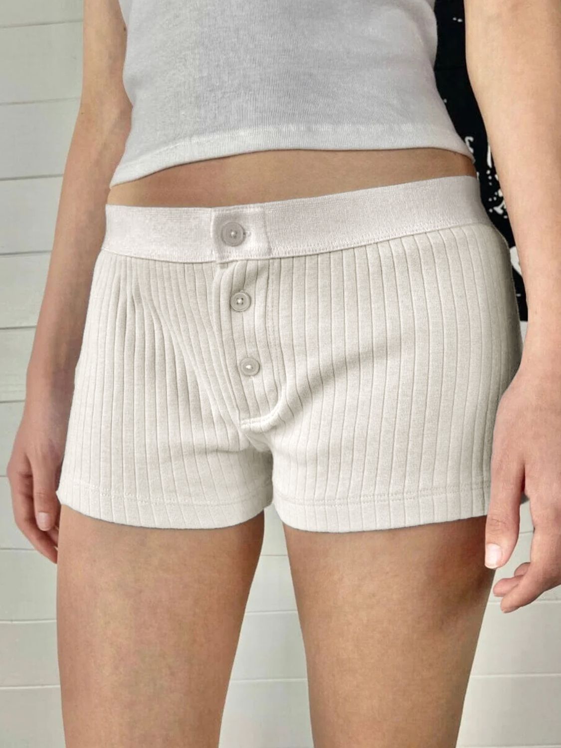 Devine Button Detail Shorts