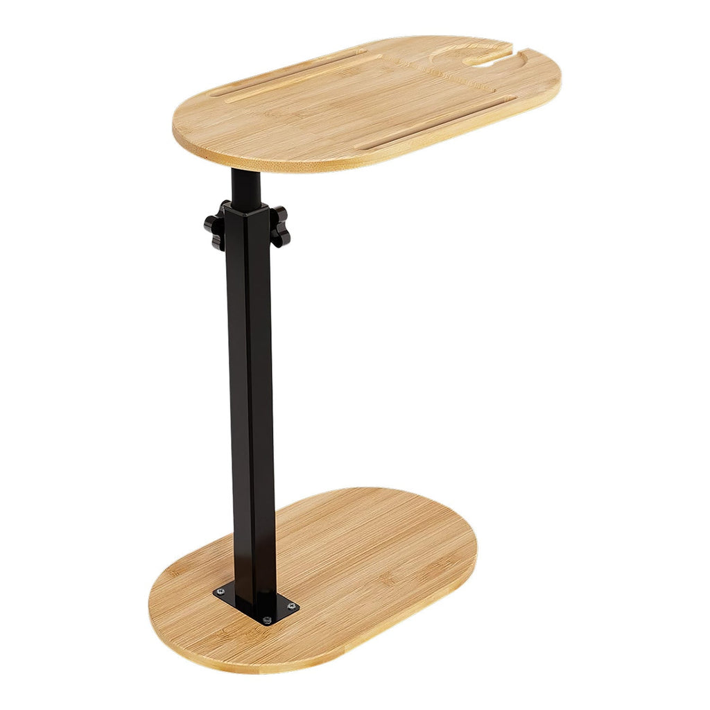 C-Shaped Bathtub Tray Table With Adjustable Height 360¡ Rotatable Desktop Freestanding Bath Caddy Against Wall Couch Bed Sofa Side Table