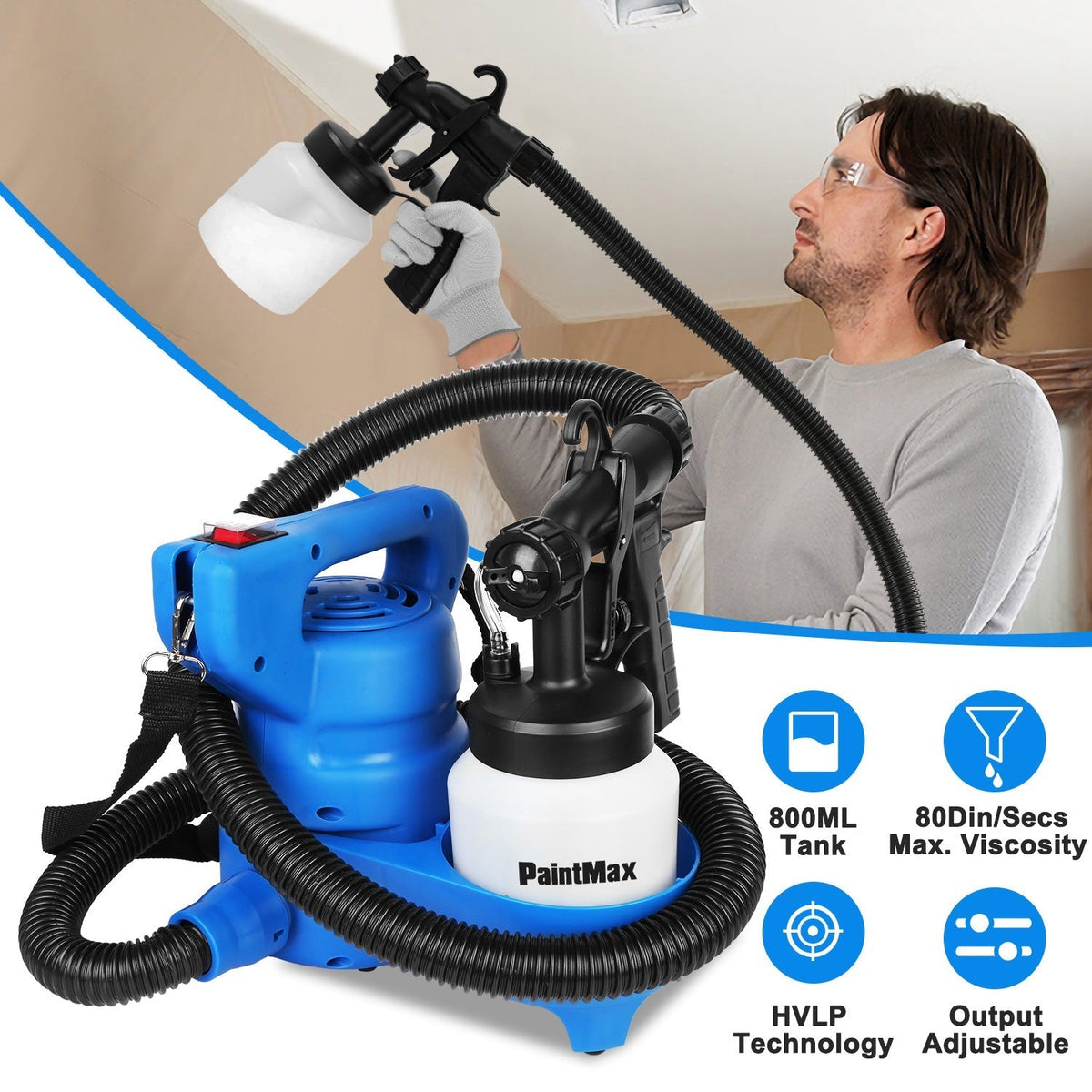 800ML Paint Spray Painter 650W Oil Primer Water Paint Sprayer Machine