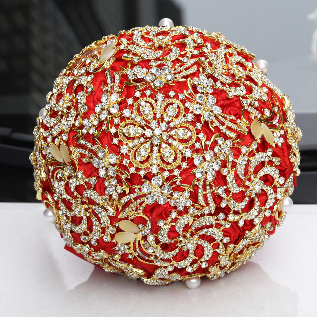 Golden Rhinestone Bridal Bouquet