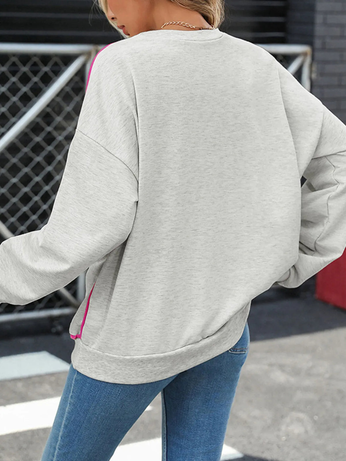 Contrast Trim Oversized Sweatshirt