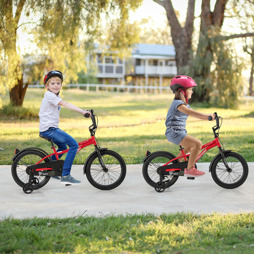 18 Inch Kids Bike Adjustable Bicycle with Reflectors and Bell for 4-8 Years Old