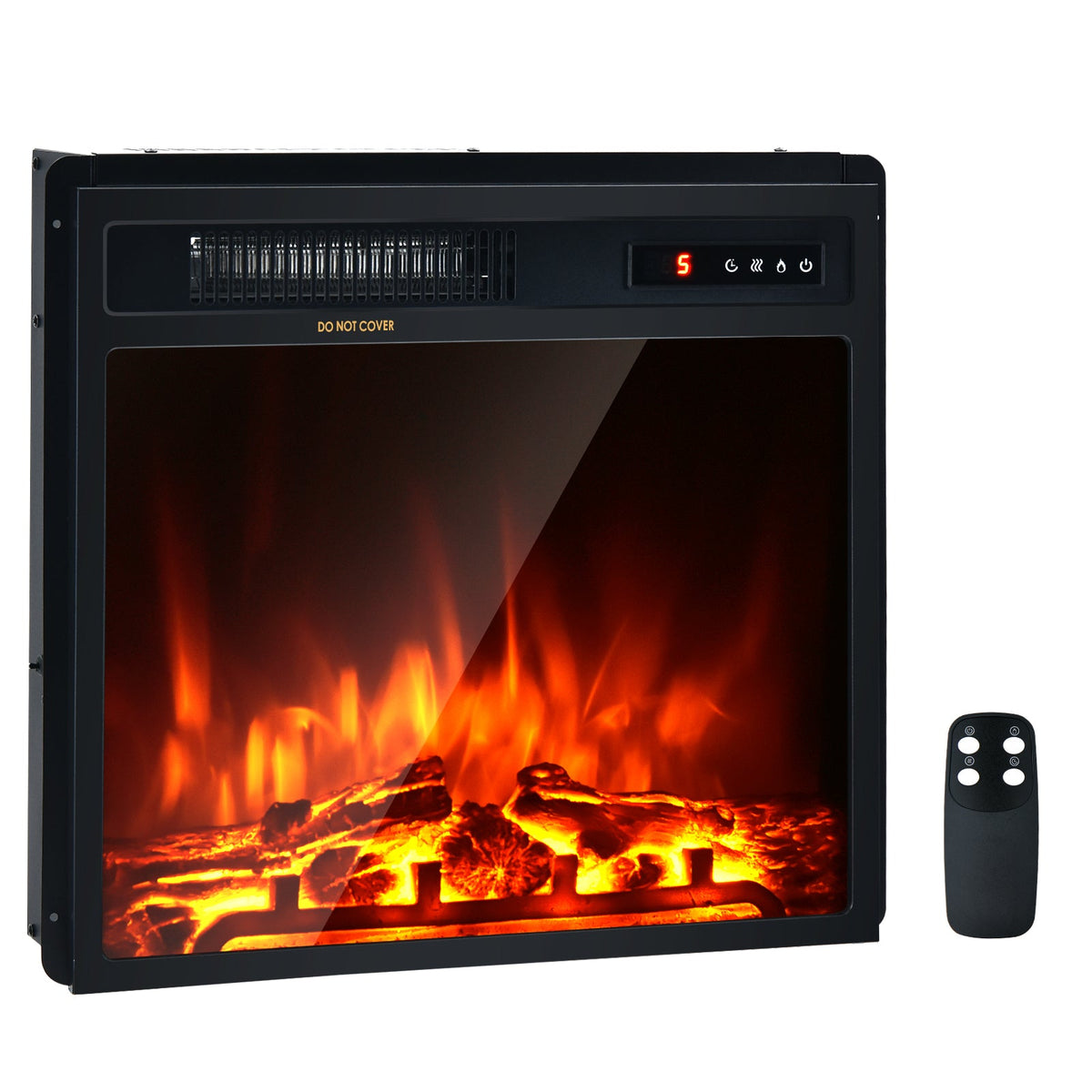 18 Inch 1500W Electric Fireplace Freestanding and Recessed Heater