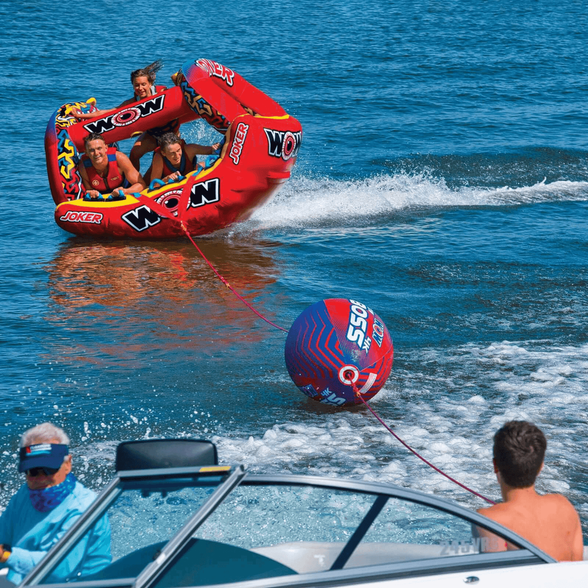 WOW Watersports Tow Boss for 1-4-person Towables, Absorbs Shock and Reduces Rope Spray