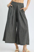 Umgee Pinstripe Crop Palazzo Pants