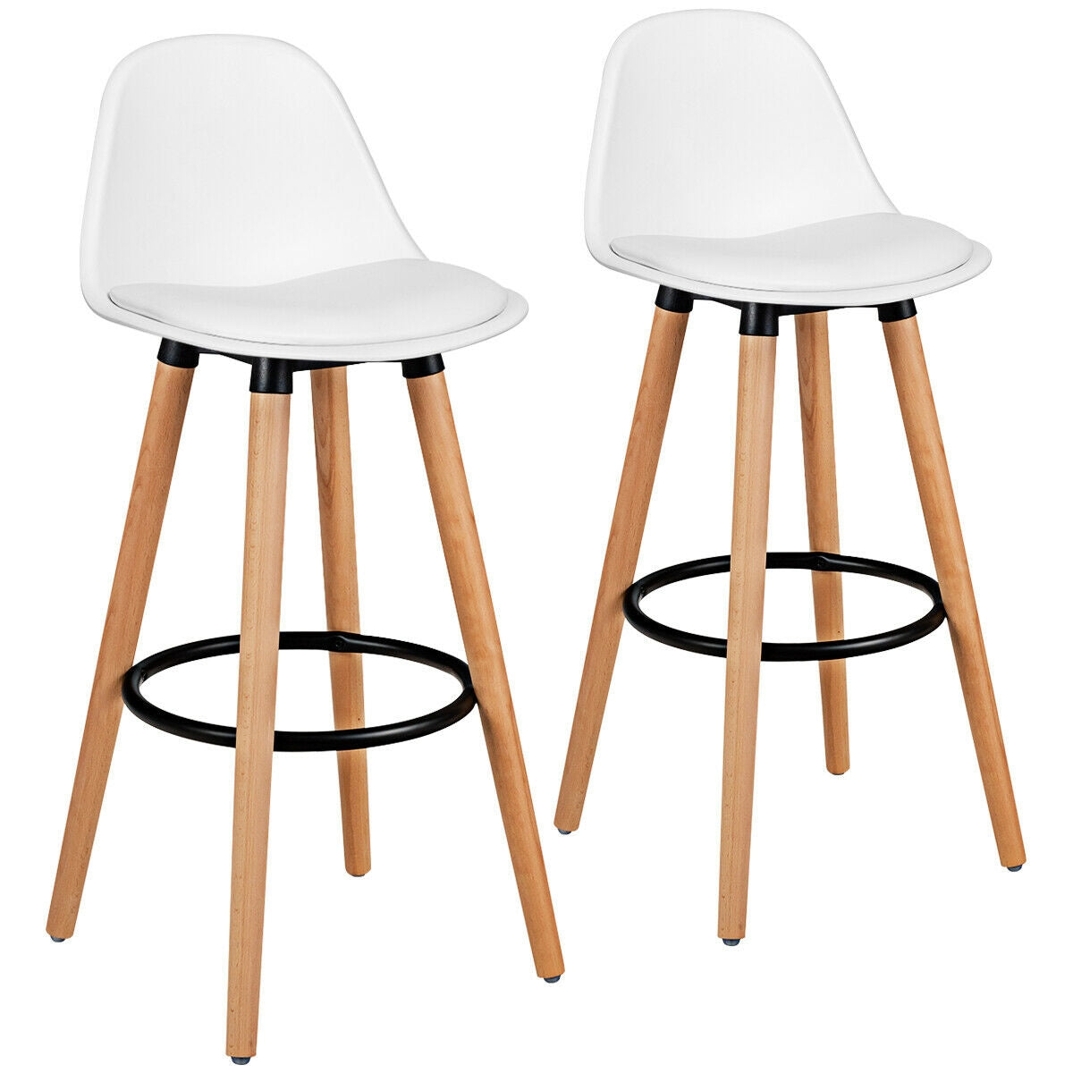 2 Pieces Mid Century Barstool 28.5 Inches Dining Pub Chair