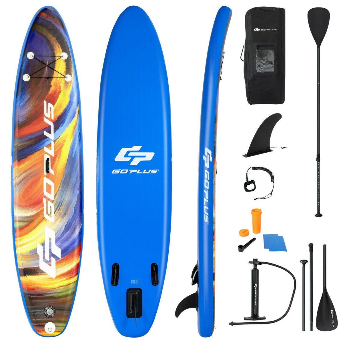 Inflatable Stand Up Paddle Board with Backpack and Aluminum Paddle Pump