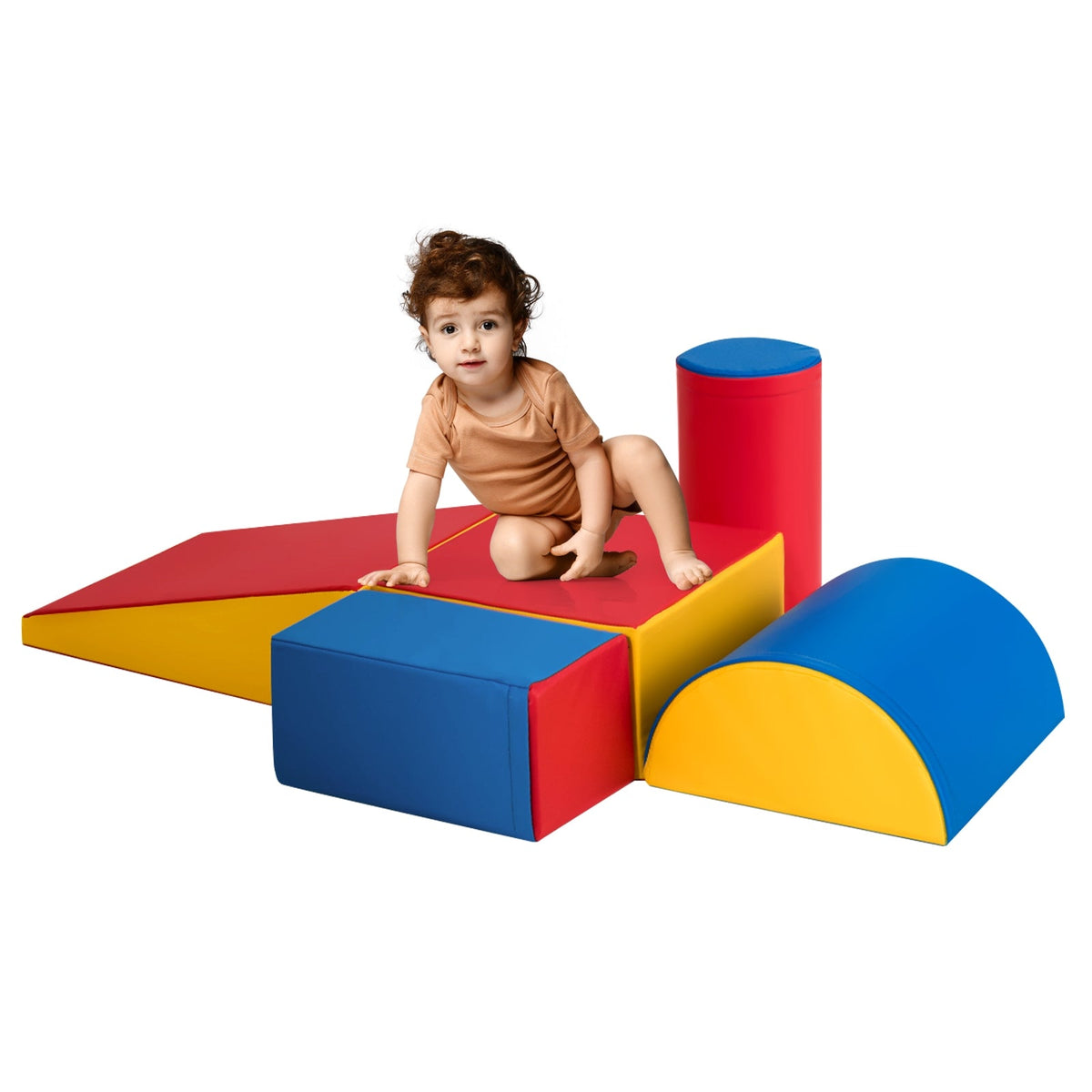 5-Piece Set Climb Activity Play Safe Foam Blocks-Red