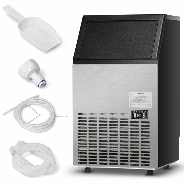 Compact Stainless Steel Ice Maker