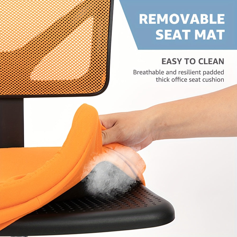 Ergonomic Armless Office Desk Chair Mesh Swivel Rolling Chair with Wheels
