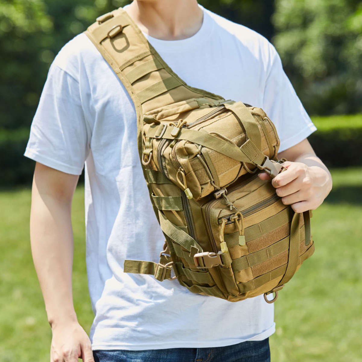 JupiterGear Tactical Military Sling Backpack 15L Shoulder Bag Molle Outdoor Daypack Backpack with Adjustable Strap