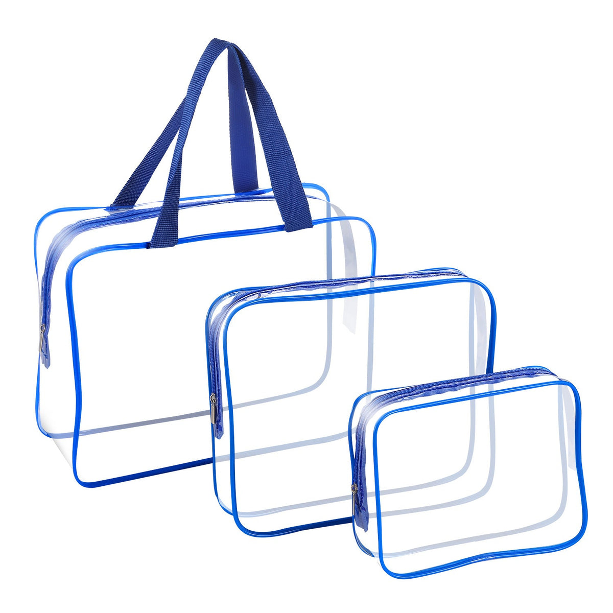 3Pcs Clear Travel Bags Waterproof Cosmetic Makeup Lotion Toiletry Wash Handbags Transparent Holder Pouch Kits For Swimming Travel Hotel