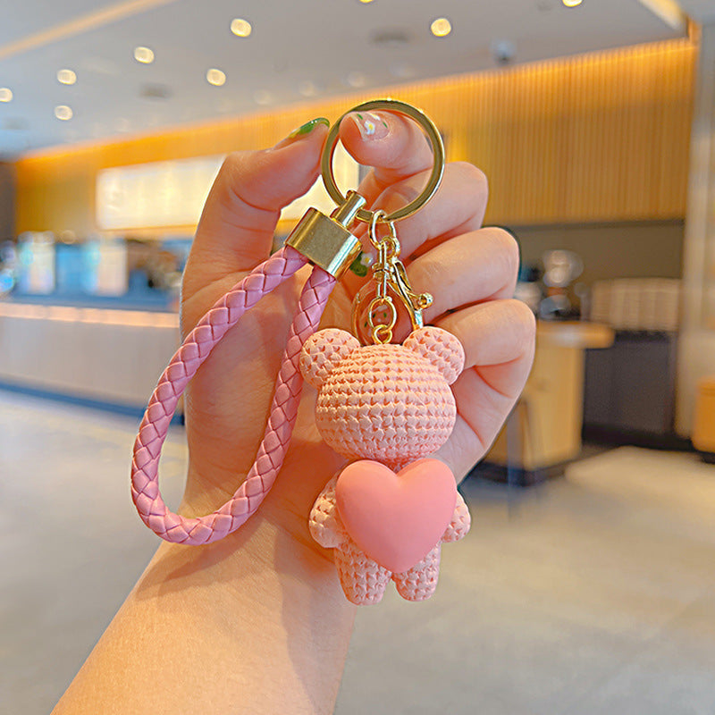 Cute Bear Heart Keychain Pendant