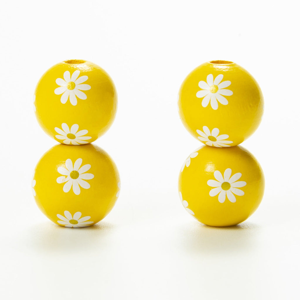 Daisy Wood Bead Necklace