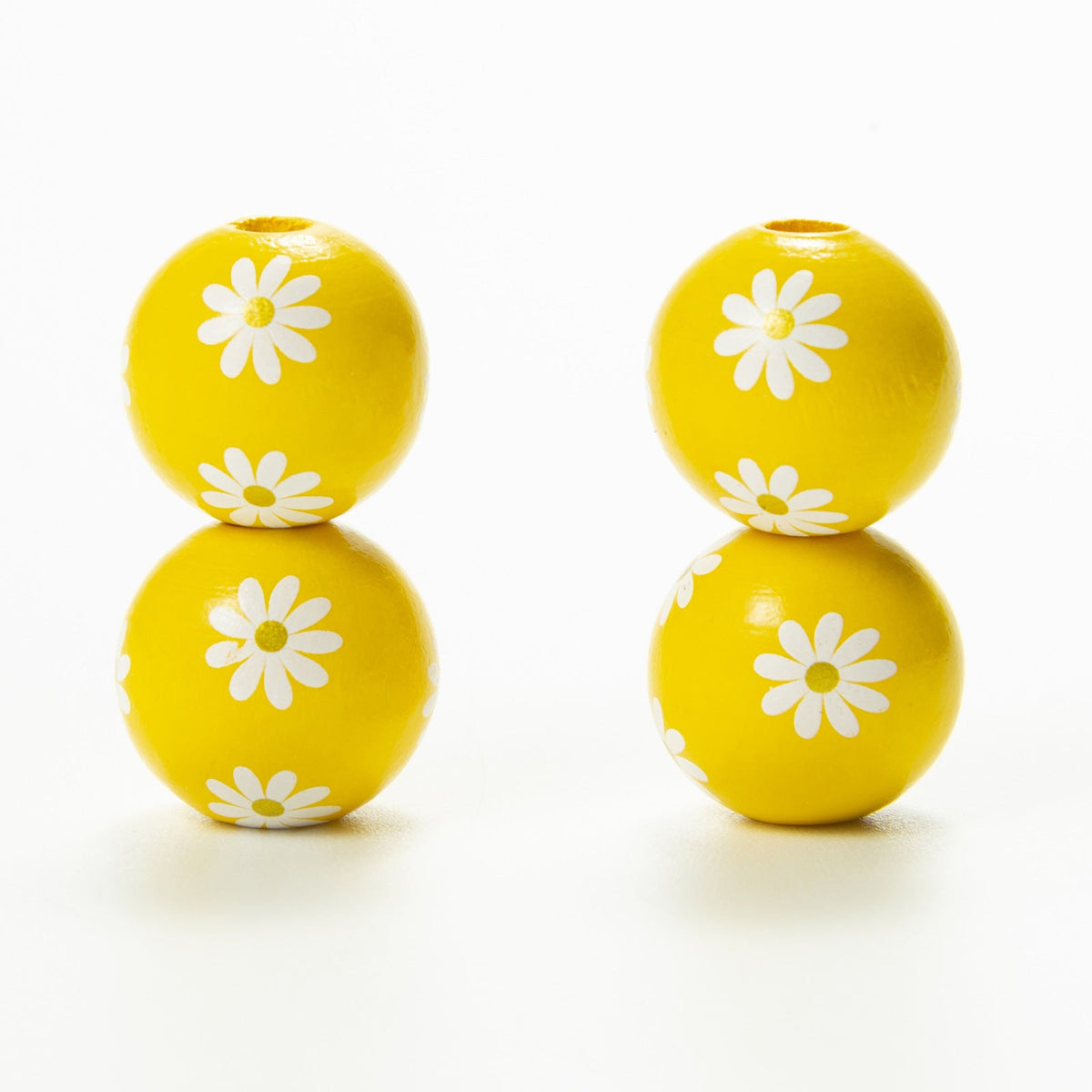 Daisy Wood Bead Necklace