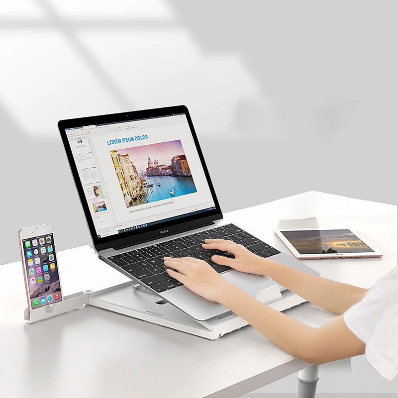 Portable Folding Laptop Stand - Aluminum Alloy, Multifunctional