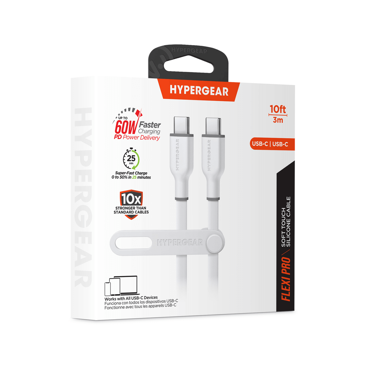 HyperGear Flexi PRO USB-C to USB-C Cable 10ft