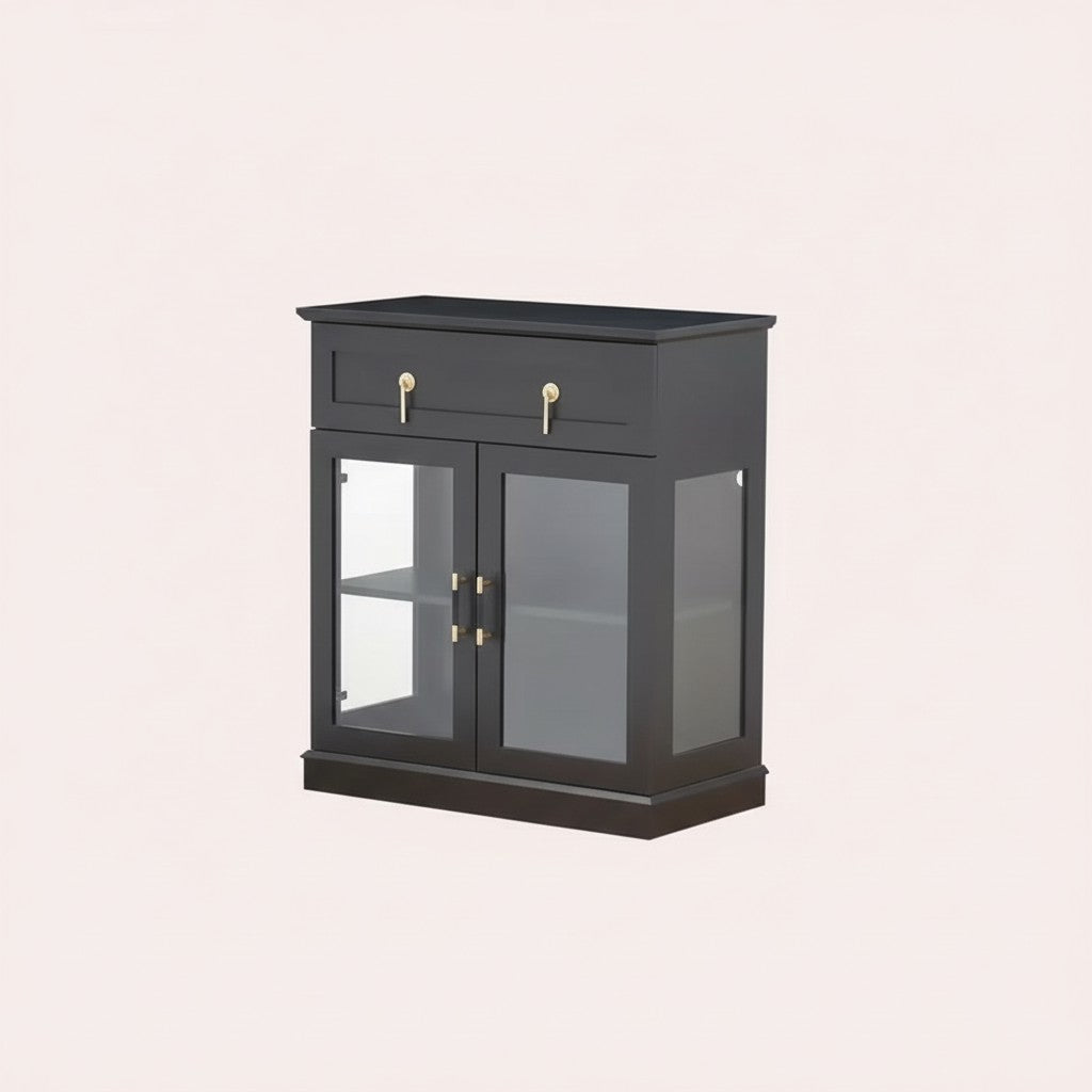 Modern Glass Door Cabinet – 3 Styles | Adjustable Shelves | Compact Storage Cupboard